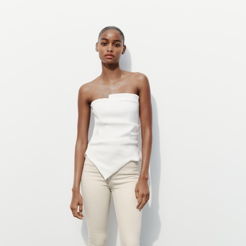 ZARA strapless ruched top